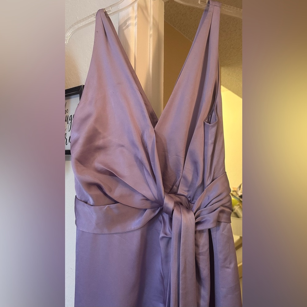 ****SOLD****JONATHAN SIMKHAI Mia fluid satin sleeveless formal midi dress l - Picture 4 of 14